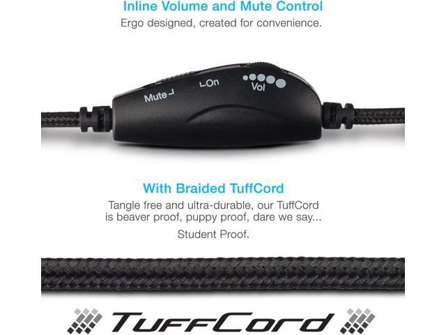 Cyber Acoustics Stereo USB Headset (AC-5008A), in-line Controls for Volume & Mic Mute, Adjustable Mic Boom for PC & Mac, Perfect for Classroom or Home