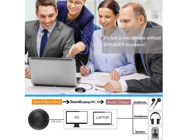 Conference USB Microphone, Computer Desktop Mic with LED Indicator, Plug & Play Omnidirectional Condenser PC Laptop Mics for Online Meeting, Class,...