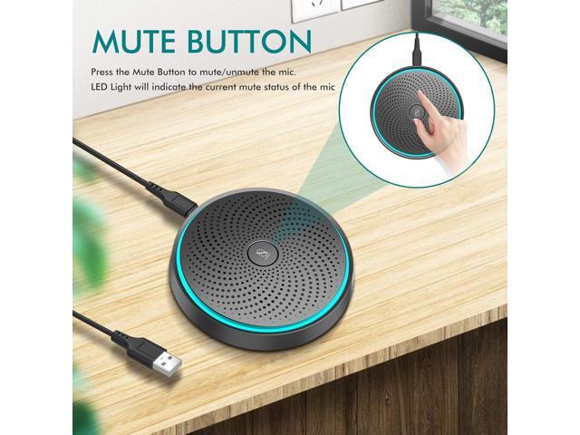 WISE TIGER USB Conference Microphone for Gaming, Skype, Zoom - 360 Omnidirectional Condenser PC Mic with One-Key Mute, Plug & Play Laptop Desktop...