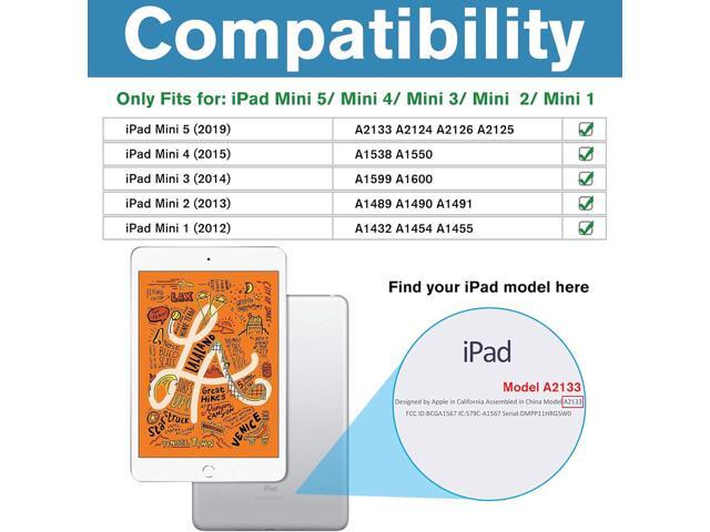 ProCase Book Cover for iPad mini 5 Generation 2019/ Mini 4 3 2 1, Slim Stand Protective Folio Case Smart Cover for iPad mini 5/4/3/2/1 -Black