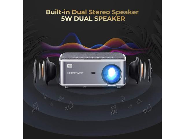DBPOWER Native 1080P WiFi Projector, Upgrade 12000L 450 ANSI Full HD Outdoor Movie Projector, Support 4K+4P+4D Keystone/Zoom/PPT, 300' Portable...