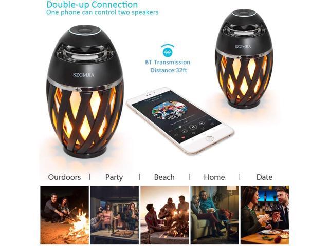 LED Flame Speaker, Flame Atmosphere Outdoor Bluetooth Speaker with Stereo Enhanced Bass Sound, TWS Supported Portable Wireless Speaker, BT4.2 for...