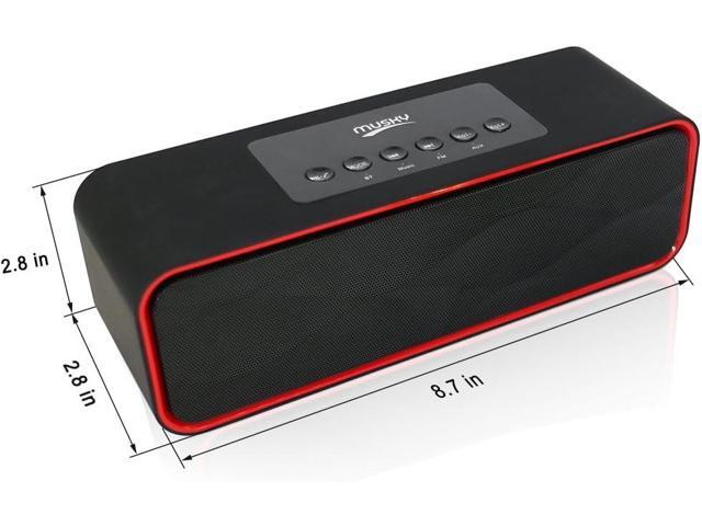 Portable Bluetooth Stereo Speaker, with 10W Acoustic Drivers,FM Radio & Handsfree Speakerphone, Slots for Micro SD Card & USB & AUX, for Smart...