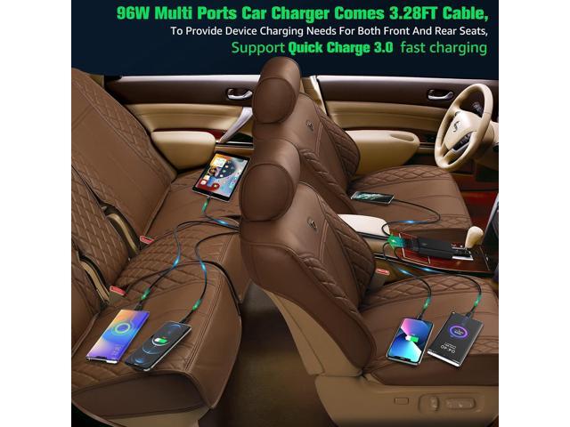 Multi Ports USB Car Charger, 96W 6 Port QC3.0 Fast Adapter Multiple Ports, with Four Quick Charge 3.0 Port, 12V-24V Multi Device Cigarette Lighter...