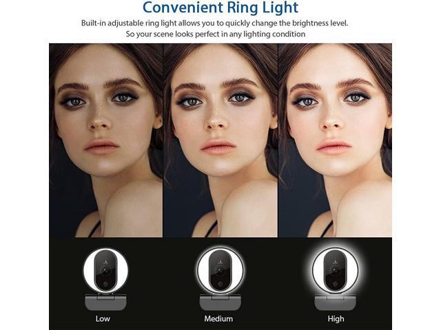 NexiGo N680E 1080P Webcam with Ring Light, Privacy Cover and Dual Microphone, Advanced Auto-Focus, Adjustable Brightness, Streaming Web Camera for...
