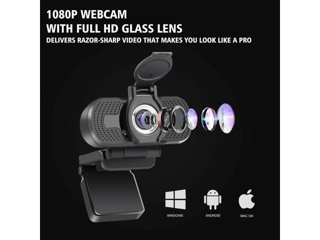 1080p Full Hd Webcam,Computer Laptop Pc Mac Desktop Camera for Conference and Video Call,Pro Stream Webcam with Plug and Play Video...
