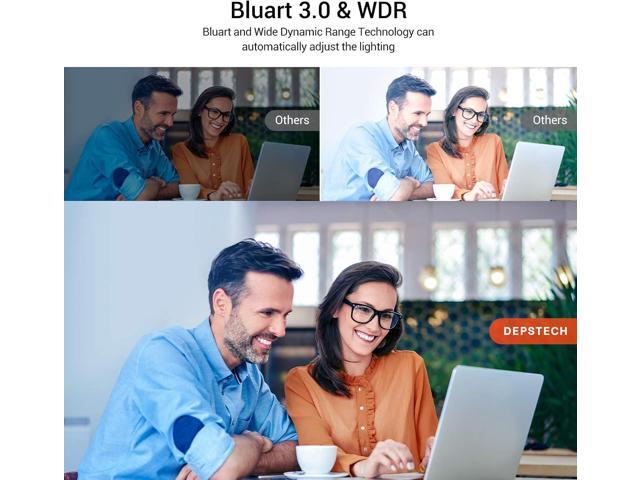 DEPSTECH 4K Webcam, DW49 HD 8MP Equipped with Sony Sensor Autofocus Webcam with Microphone, Privacy Cover, Plug Play USB Computer Web Camera for...