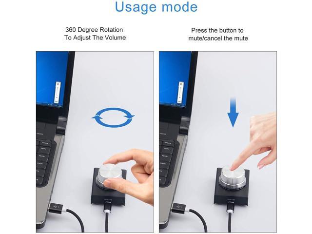 USB Volume Control, AIMOS Lnline Volume Knob Lossless Audio Computer with 6.57ft USB Cable Mute Volume Control and PC Speakers Switch Control...
