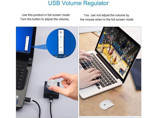 USB Volume Control, AIMOS Lnline Volume Knob Lossless Audio Computer with 6.57ft USB Cable Mute Volume Control and PC Speakers Switch Control...