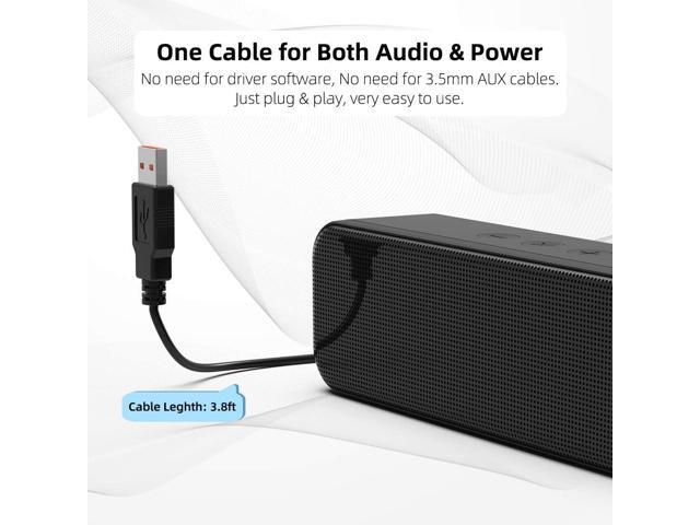 LIELONGREN [Newer] USB Computer Speaker for Desktop, Laptop Speaker, PC Speaker, Small Computer Soundbar with Hi-Quality Sound, Loud Control...