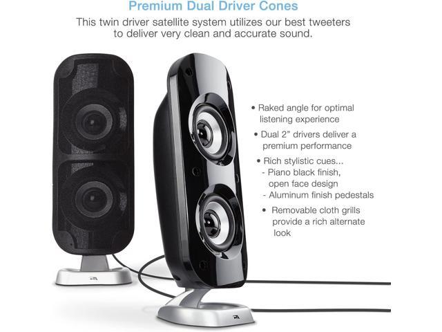 Cyber Acoustics 2.1 Speaker Sound System with Subwoofer for PC, Stereo, Tablet, Smartphone and Gaming Systems - 80W Peak Power (CA-3810)