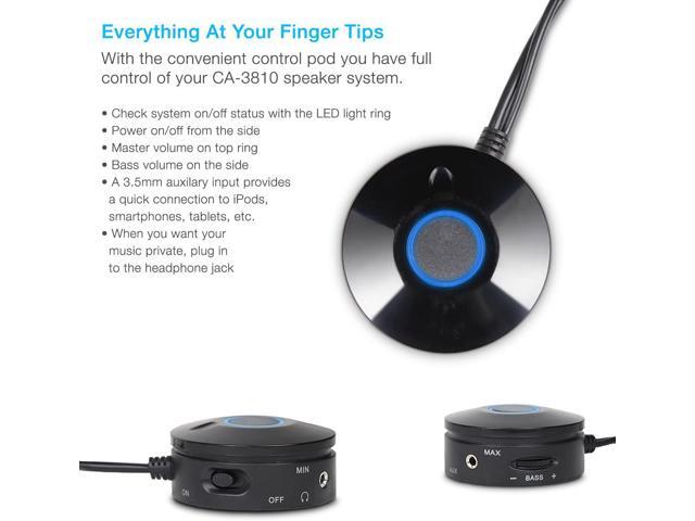Cyber Acoustics 2.1 Speaker Sound System with Subwoofer for PC, Stereo, Tablet, Smartphone and Gaming Systems - 80W Peak Power (CA-3810)