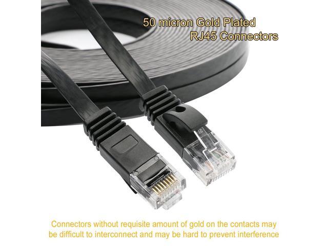 Cat 6 Ethernet Cable 15 ft, Outdoor & Indoor 10Gbps Support Cat8 Cat7 Network, Flat Internet RJ45 LAN Patch Cords, Solid High Speed Computer Wire...
