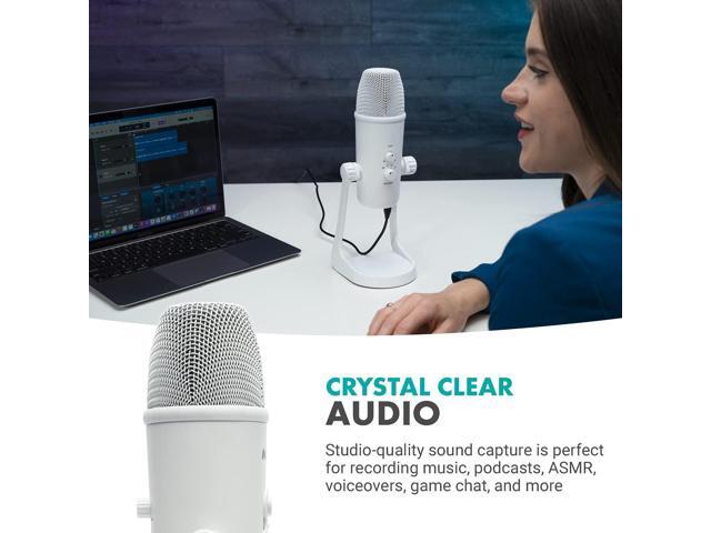 Movo UM700W White Desktop USB Microphone for Computer - Studio Mic with 4 Pickup Patterns - USB Gaming Microphone for PC, Mac, and Android - Best...