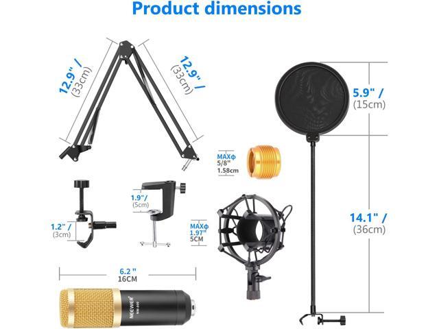 Neewer Professional Studio Broadcasting Recording Condenser Microphone & NW- 35 Adjustable Recording Microphone Suspension Scissor Arm Stand with...