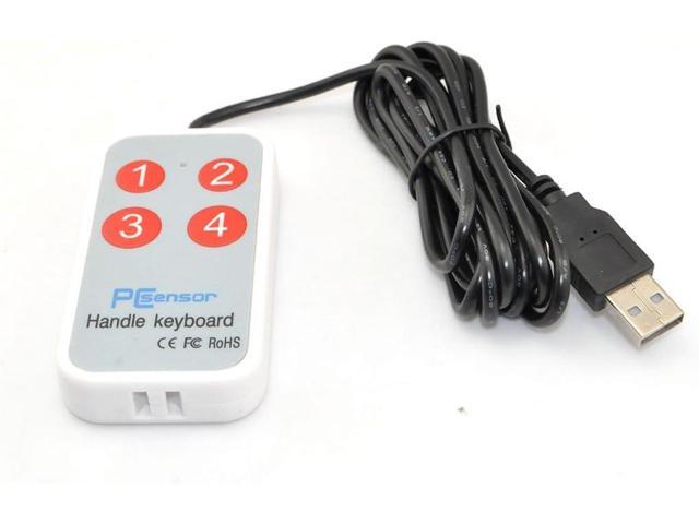 iKKEGOL 1.8Meter /6Feet USB Durable Game Handle Mini Button 4 Keys Switch User-Defined Keyboard for Game Laptop White