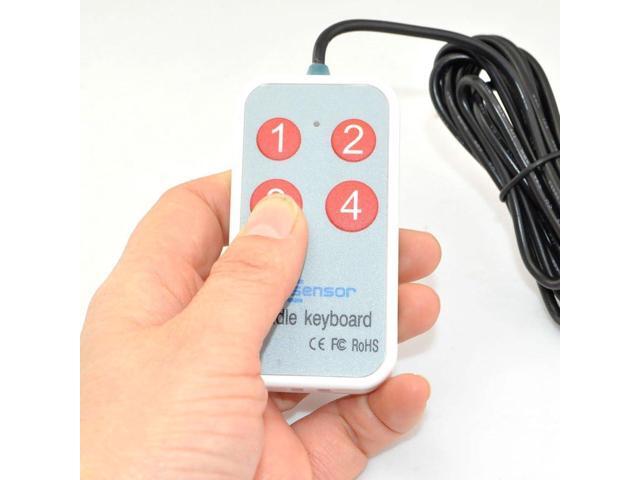 iKKEGOL 1.8Meter /6Feet USB Durable Game Handle Mini Button 4 Keys Switch User-Defined Keyboard for Game Laptop White