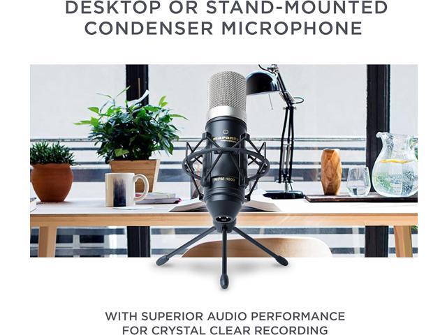 Professional MPM-1000 - Studio Recording XLR Condenser Microphone with Desktop Stand and Cable for Podcast and Streaming Projects
