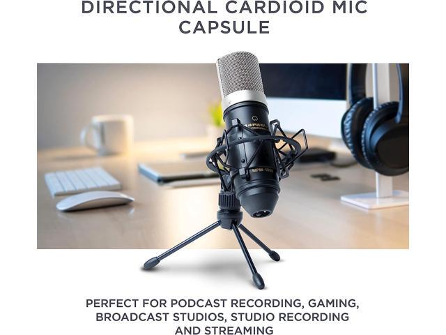 Professional MPM-1000 - Studio Recording XLR Condenser Microphone with Desktop Stand and Cable for Podcast and Streaming Projects