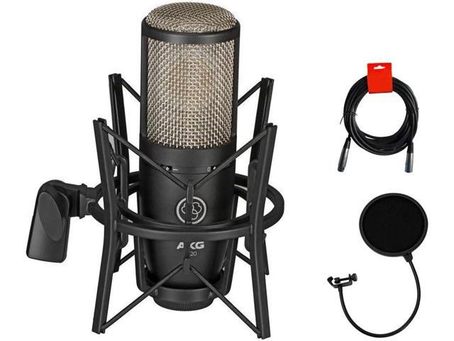 AKG Project Studio P220 Large Diaphragm Condenser Microphone With Pop Filter and XLR To XLR Cable