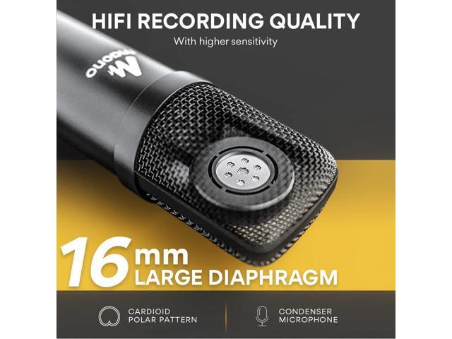 USB Microphone, MAONO 192KHZ/24Bit Plug & Play PC Computer Podcast Condenser Cardioid Metal Mic Kit with Professional Sound Chipset for Recording,...