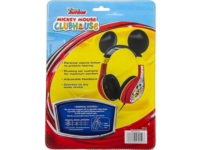 eKids Mickey Mouse Headphones For Kids, Adjustable Over the Ear Headphones, 3.5mm Jack Wired Headphones with Parental Volume Control, for Fans of...