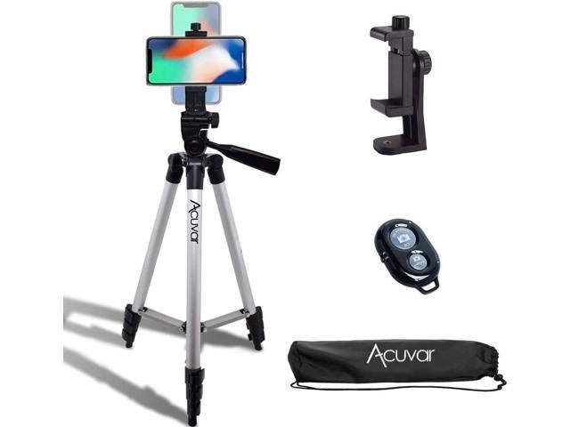 Acuvar 50' Smartphone/Camera Tripod Fits All Smartphones iPhone 12 Max, 11 Pro Max, 11 Pro, 11, Xs, Max, Xr, X 8, 8+, 7, 7 Plus, Android Note 10...