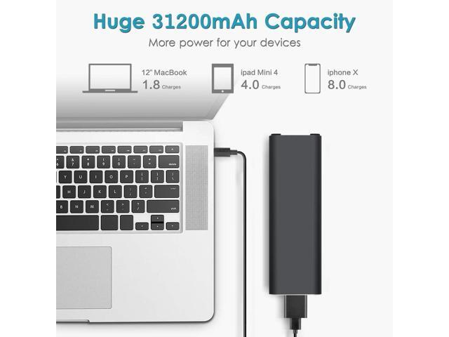 AC Outlet Portable Laptop Power Bank, Universal 116Wh/31200mAh 100W Travel Laptop Charger, External Battery Pack for MacBook, Acer, HP, Samsung,...