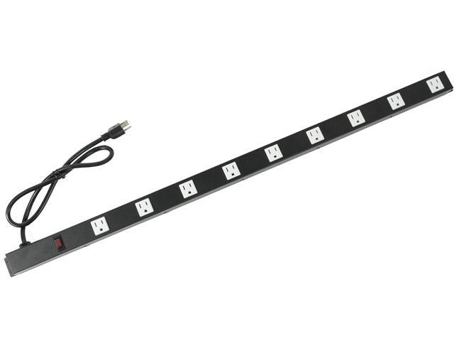 9 Outlets 3 Feet Power Cord 3 Feet Body Opentron OT3093 Heavy Duty Metal Surge Protector Power Strip with Mounting Parts - Free End Caps for...