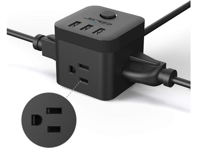 Power Strip with USB, Outlet Strip JSVER USB Power Strip, Power Strips 3 USB Ports 3 Outlets, 4.92ft Power Extension Cord for iPhone Xs/XR/X/8,...