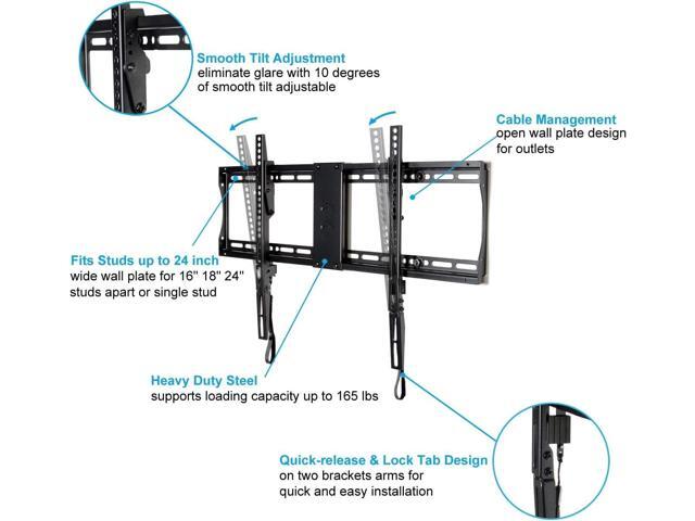 VideoSecu Mounts Tilt TV Wall Mount Bracket for Most 23'- 85' LCD LED UHD Plasma TV with 75X75 100x100 400x400 684x400 700x400mm, with Magnetic...