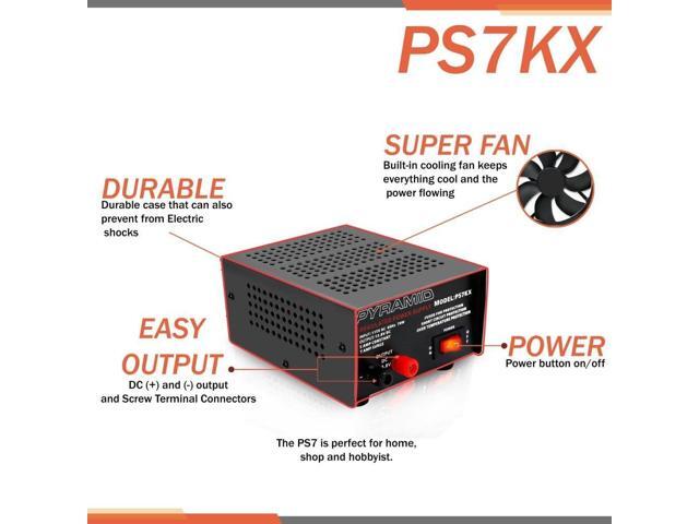 Pyramid Universal Compact Bench Power Supply - 5 Amp Linear Regulated Home Lab Benchtop AC-to-DC 12V Converter w/ 13.8 Volt DC 115V AC 70 Watt...