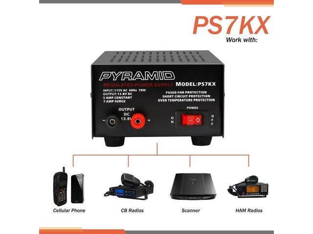 Pyramid Universal Compact Bench Power Supply - 5 Amp Linear Regulated Home Lab Benchtop AC-to-DC 12V Converter w/ 13.8 Volt DC 115V AC 70 Watt...