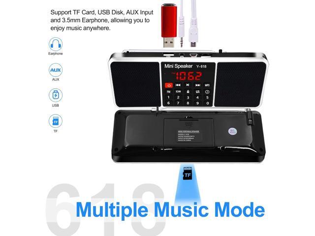 LEFON Multifunction Digital FM Radio Media Speaker MP3 Music Player Support TF Card USB Drive with LED Screen Display and Setting Timing Shutdown...
