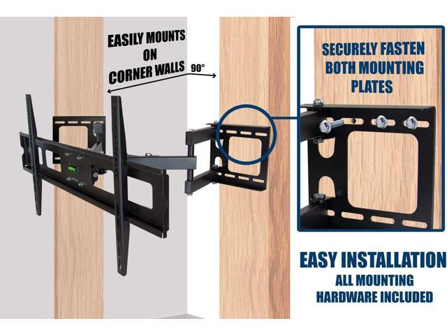 Mount-It! Corner TV Mount Premium Swivel Full Motion Caddy Corner Wall Bracket for 37-63 inch Flat Panel Screens VESA up to 800x400, 132 lb...