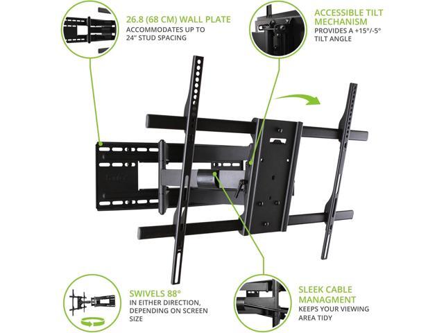 Kanto FMX3C Full Motion Articulating Adjustable TV Wall Mount for 50 to 100 inch TVs Supports up to 150 lbs. Up to 28' Extension +15° to -5°...
