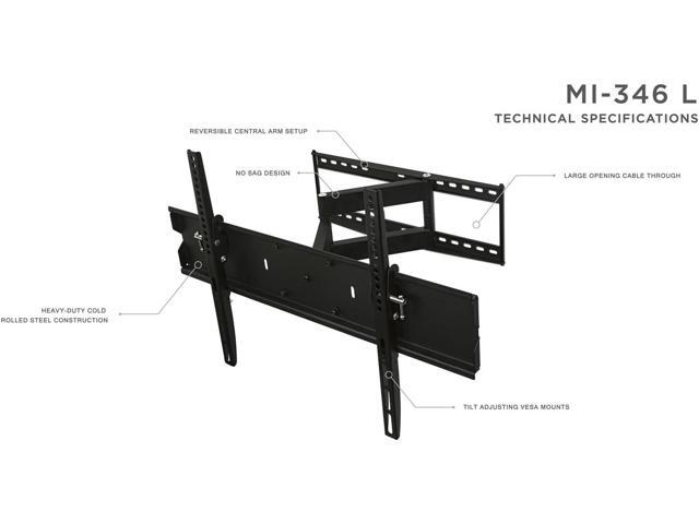 Mount-It! Full Motion TV Wall Mount with 17.3' Extending Swivel Arm VESA Compatible 400x400 and 600x400, Fits 32 35 40 45 50 55 60 65 Inch 110...