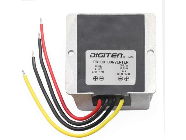 DIGITEN DC 6V 5-11V to 12V 10A Step up Converter Regulator Waterproof Boost Power Module
