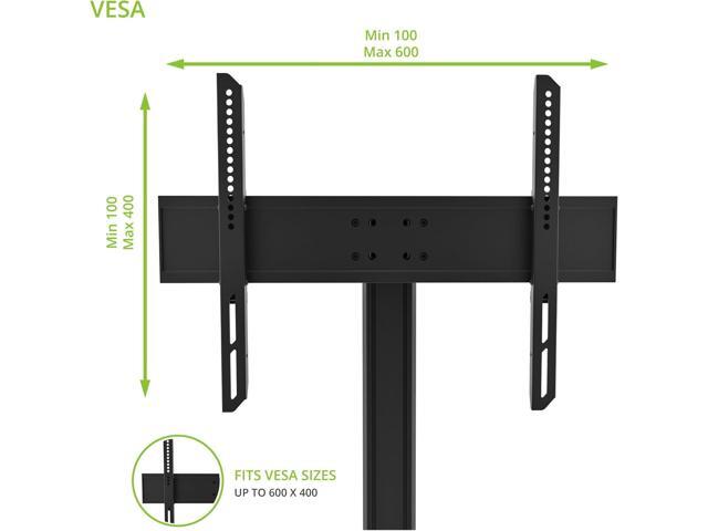 Kanto TTS100 Tabletop TV Stand for 37' to 60' TVs Supports up to 88 lb Height Adjustable Swivels up to 30° Tilts -5° Black