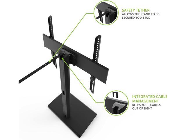 Kanto TTS100 Tabletop TV Stand for 37' to 60' TVs Supports up to 88 lb Height Adjustable Swivels up to 30° Tilts -5° Black