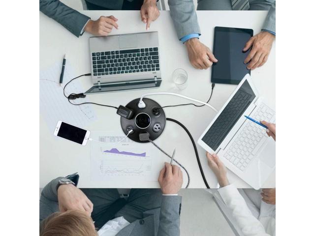 Designer Series 4-Outlet USB Surge Protector Desktop Power Strip Hub, 4x USB Ports (5V/3.1A), Surge Protector, Right Angle Plug, Central On/Off...