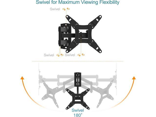 Full Motion TV Monitor Wall Mount Bracket Articulating Arms Swivel Tilt Extension Rotation for Most 13-42 Inch LED LCD Flat Curved Screen Monitors...