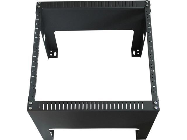 KENUCO Black 9U Wall Mount Open Frame Steel Network Equipment Rack 17.75 Inch Deep - Black - 9U - W19'' x D17.75'' x H19.25'' (REG-9U)