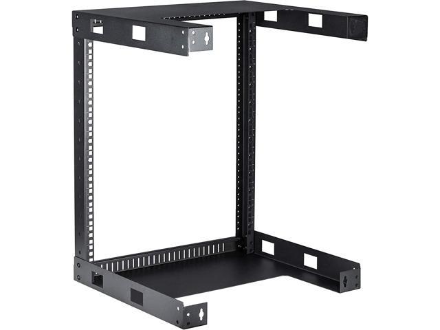 KENUCO Black 9U Wall Mount Open Frame Steel Network Equipment Rack 17.75 Inch Deep - Black - 9U - W19'' x D17.75'' x H19.25'' (REG-9U)