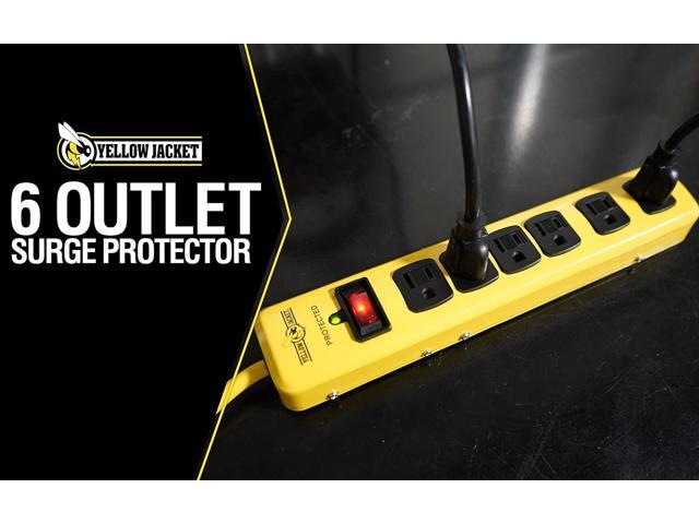 Yellow Jacket 5138N 5138 Metal Surge Protector Strip with 6 Outlets and 15 Foot Cord; Ft