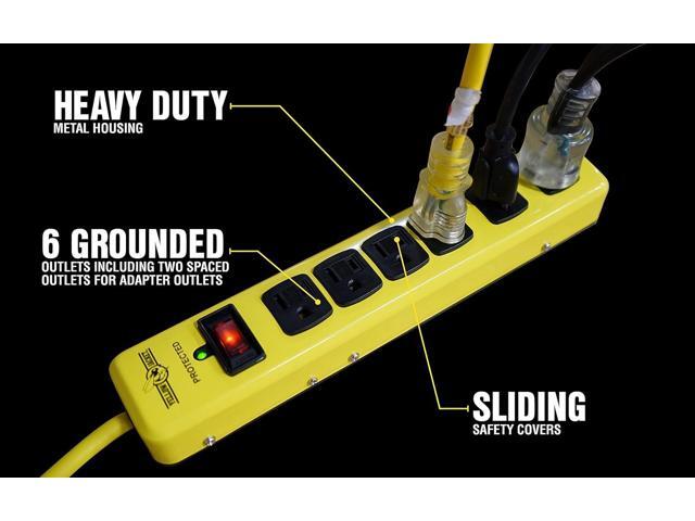 Yellow Jacket 5138N 5138 Metal Surge Protector Strip with 6 Outlets and 15 Foot Cord; Ft