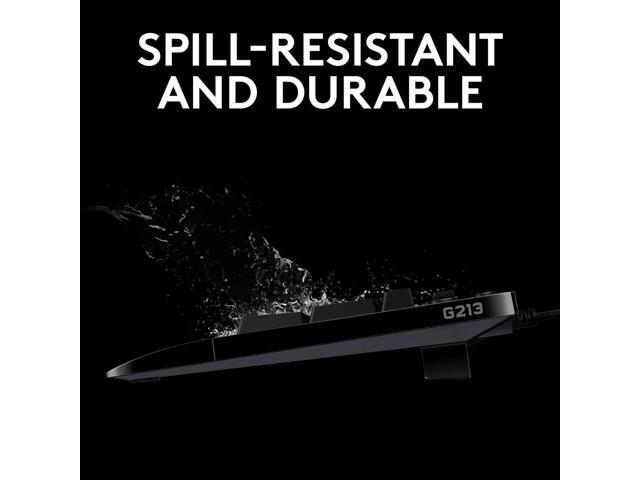 G213 Prodigy Gaming Keyboard, LIGHTSYNC RGB Backlit Keys, Spill-Resistant, Customizable Keys, Dedicated Multi-Media Keys Black