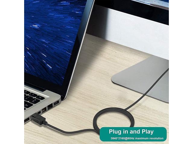 DisplayPort to DisplayPort 6 Feet Cable, DP to DP Male to Male Cable Gold-Plated Cord, Supports 4K@60Hz, 2K@144Hz Compatible for Lenovo, Dell, HP,...