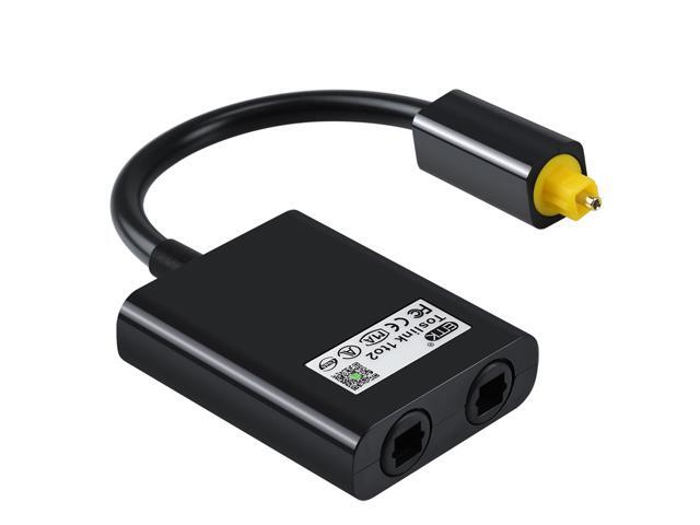 EMK Digital SPDIF Optical Audio Splitter 2 Way Toslink Splitter Adapter 1 input 2 Output SPDIF Optical Cable Splitter Hub
