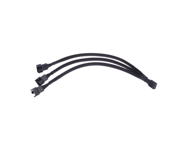 4 Pin PWM Fan Cable 1 to 3 Ways Splitter Cord Black Sleeved Extension Cable Connector for CPU PC Fan